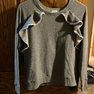 Splendid long sleeve ruffle sweatshirt medium